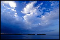 Small islands in Biscayne Bay near Convoy Point, sunset. Biscayne National Park, Florida, USA. (color)