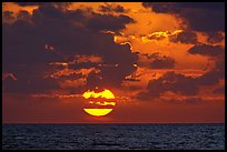 Sun rises over the Atlantic ocean. Biscayne National Park, Florida, USA.