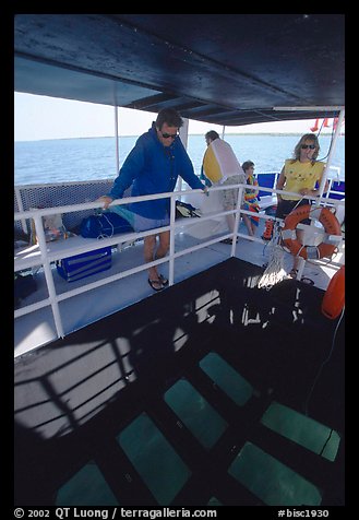 Glass bottom boat. Biscayne National Park, Florida, USA.