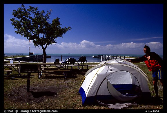 Camping on Elliott Key. Biscayne National Park, Florida, USA.