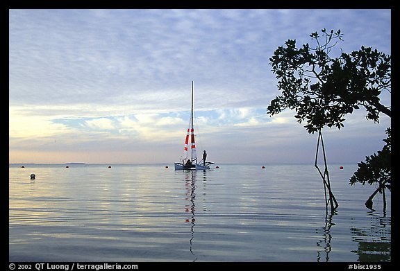 Sailing in Biscayne Bay. Biscayne National Park, Florida, USA.