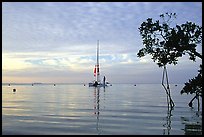 Sailing in Biscayne Bay. Biscayne National Park, Florida, USA. (color)