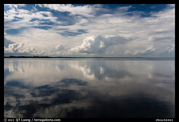 Clouds reflected in water, Biscayne Bay. Biscayne National Park (color)