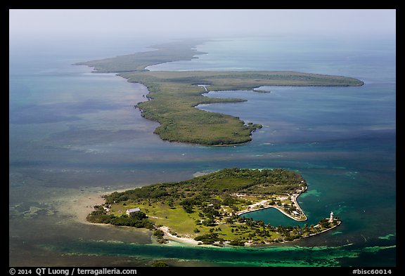 Aerial view of Boca Chita Key and Sands Key. Biscayne National Park (color)