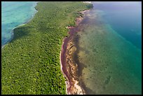 Aerial view of section of Biscayne Bay, Elliott Key, and Margot Fish Shoal. Biscayne National Park ( color)