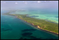 Aerial view of reef, Elliott Key, and Biscayne Bay. Biscayne National Park ( color)