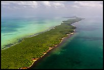 Aerial view of Biscayne Bay, Elliott Key, and Hawk Channel. Biscayne National Park ( color)