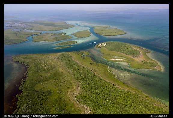 Aerial view of Ceasar Creek. Biscayne National Park (color)