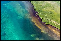 Aerial view of reef and shoreline. Biscayne National Park ( color)