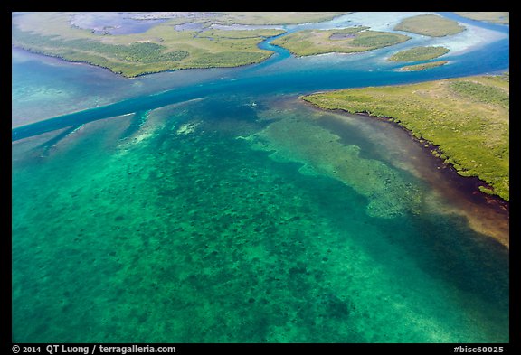 Aerial view of Ceasar Creek Bank. Biscayne National Park (color)