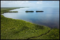Aerial view of mangrove coast in islets. Biscayne National Park ( color)