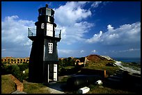 Fort Jefferson lighthouse overlooking Ocean,  early morning. Dry Tortugas National Park, Florida, USA.