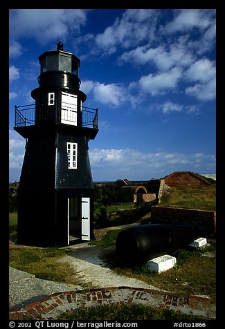 Fort Jefferson lighthouse, early morning. Dry Tortugas National Park (color)