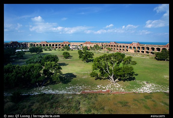 Parade grounds of Fort Jefferson. Dry Tortugas National Park, Florida, USA.