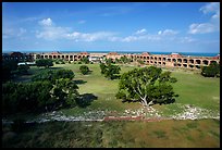 Parade grounds of Fort Jefferson. Dry Tortugas National Park, Florida, USA. (color)