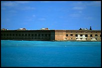 Fort Jefferson seen from ocean. Dry Tortugas National Park, Florida, USA. (color)