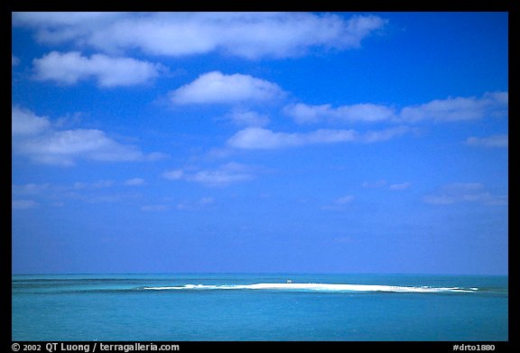 Hospital Key barely emerging from Ocean. Dry Tortugas National Park, Florida, USA.