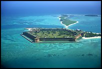 Aerial view of Garden, Bush, and Long Keys. Dry Tortugas National Park, Florida, USA.