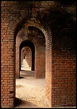 Arches on the second floor of Fort Jefferson. Dry Tortugas National Park, Florida, USA. (color)