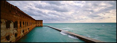 Fort Jefferson wall and ocean. Dry Tortugas National Park (Panoramic color)