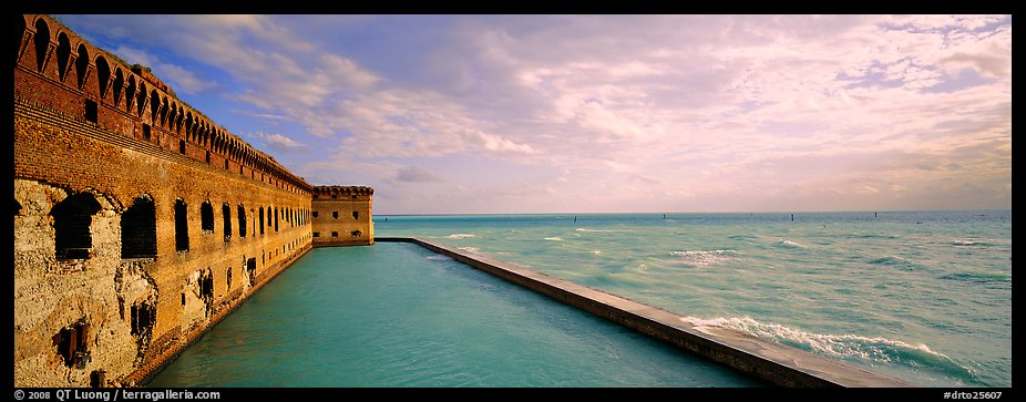 Seascape with fort and seawall. Dry Tortugas  National Park (color)