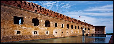 Fort Jefferson reflected in moat. Dry Tortugas National Park (Panoramic color)