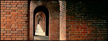 Brick walls and arches. Dry Tortugas National Park (Panoramic color)