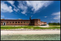 Beach, Garden Key, and Fort Jefferson. Dry Tortugas National Park, Florida, USA. (color)