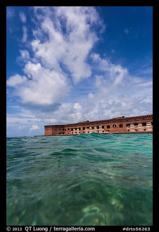 Fort Jefferson see at water level. Dry Tortugas National Park, Florida, USA.