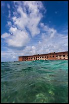 Fort Jefferson see at water level. Dry Tortugas National Park, Florida, USA. (color)