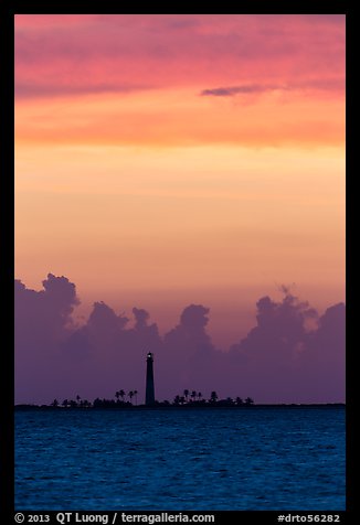 Loggerhead Key lighthouse at sunset. Dry Tortugas National Park, Florida, USA.