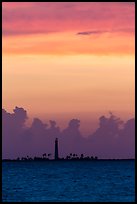 Loggerhead Key lighthouse at sunset. Dry Tortugas National Park, Florida, USA. (color)