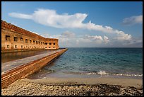 North Beach and Fort Jefferson, early morning. Dry Tortugas National Park, Florida, USA. (color)