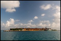 Garden Key and Fort Jefferson from water. Dry Tortugas National Park, Florida, USA. (color)