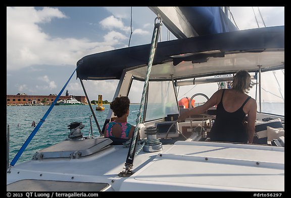 Fort Jefferson seen from sailboat. Dry Tortugas National Park, Florida, USA.