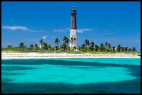 Loggerhead Light and turquoise waters, Loggerhead Key. Dry Tortugas National Park, Florida, USA. (color)