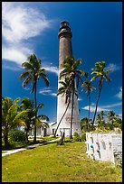 Palm trees, keeper house, and Loggerhead Light. Dry Tortugas National Park ( color)