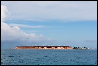 Fort Jefferson and Garden Key seen from the West. Dry Tortugas National Park, Florida, USA. (color)