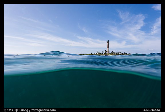 Split view of waters and Loggerhead Light. Dry Tortugas National Park (color)