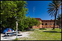 Camper. Dry Tortugas National Park, Florida, USA.