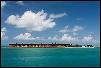 Fort Jefferson and Garden Key from the West. Dry Tortugas National Park, Florida, USA. (color)