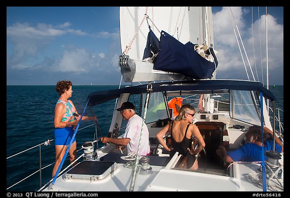 Sailing in the Gulf. Dry Tortugas National Park, Florida, USA.