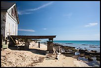 Shack and pier on Loggerhead Key. Dry Tortugas National Park, Florida, USA. (color)