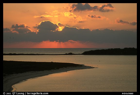 Sunrise over Long Key and Bush Key. Dry Tortugas National Park (color)