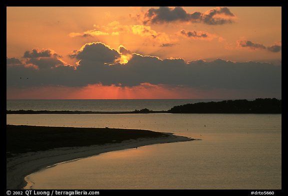 Sunrise over Long Key and Bush Key. Dry Tortugas National Park, Florida, USA.