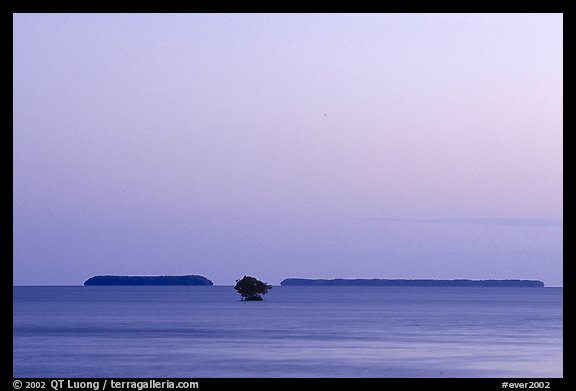 Florida Bay and Mangrove islands, dusk. Everglades National Park, Florida, USA.