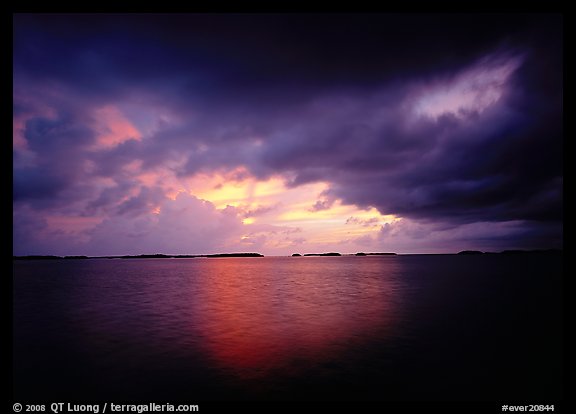 Storm clouds over Florida Bay at sunset. Everglades National Park, Florida, USA.