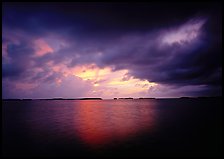 Storm clouds over Florida Bay at sunset. Everglades National Park, Florida, USA. (color)