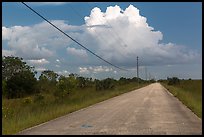 Road and cloud, Chekika. Everglades National Park, Florida, USA. (color)