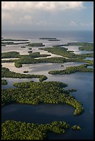 Aerial view of Ten Thousand Islands and coast. Everglades National Park, Florida, USA. (color)